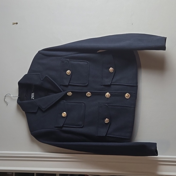 Zara-Cropped Gold Button Jacket-Size S - Picture 8 of 17